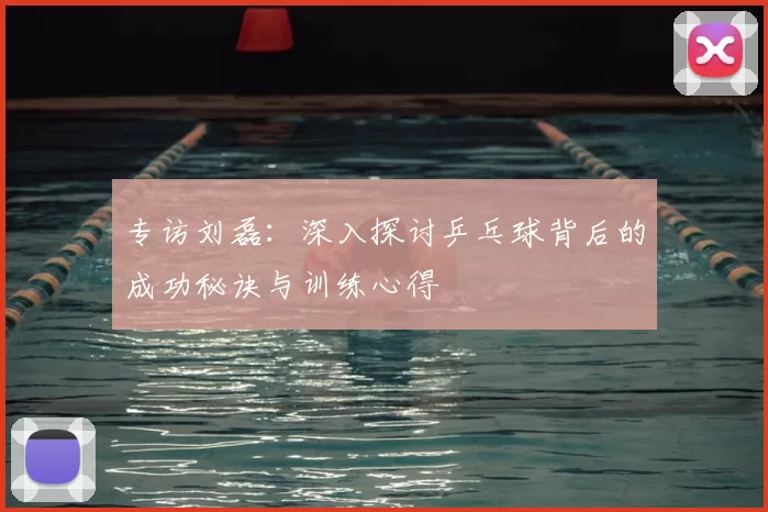专访刘磊：深入探讨乒乓球背后的成功秘诀与训练心得